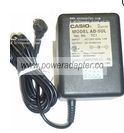 CASIO AD-5UL AC ADAPTER 9VDC 850mA USED +(-) 2x5.5x9.7mm 90°righ